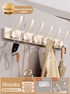 【Super low price】Adhesive Wall Mounted Wall Door Mounted Clothes Hook Adhesive Strong Load-Bearing No Punching Bathroom Clothes Hanger