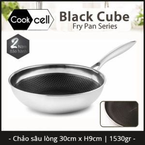 Chảo chống dính sâu lòng Inox 304 Kimscook -J&K Blackcube nhập khẩu dùng bếp từ bảo hành 24 tháng