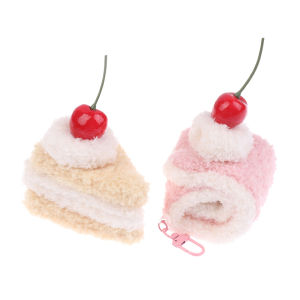 QUANSEN Kawaii Simulation Food Plush Keychain Creative Sandwich Hamburger Cake Keyring Bag Pendant Key Accessories Couple Gifts