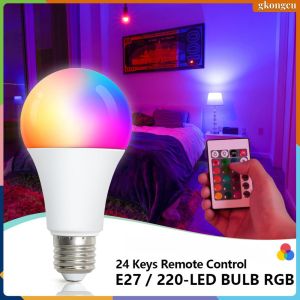 5W 10W 12W 15W RGBW Color Changing Light Bulb LED Light Bulb Colorful Bulb Lamp with Remote Control E27 16 Color Choices 220V Multicolor Dimmable Flood Light Bulb for Party Bedroom Home Atmosphere Decorative Kalle