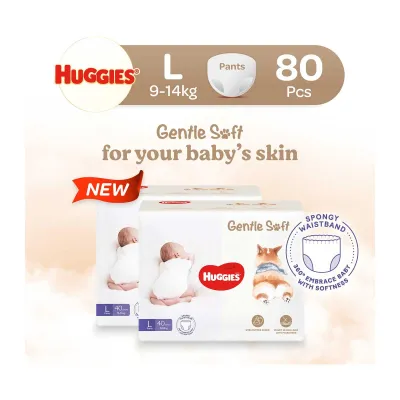 Huggies Gentle Soft Diaper Pants L Case 40s x 2