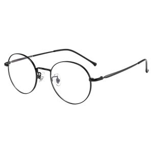 Ultra-Thin Titanium Reading Glasses for Men and WomenAnti-Blue Light Round Retro EyeglassesMagnifying Presbyopic Eyeglasses