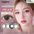 【New Arrivlas 14.2mm】Magister Contact Lens Graded(0.00~-6.00) Nils Brown Natural Pupil Dilation 1Pair(2Pcs) Graded Coloured Contact Lenses+Free Lens Case. 