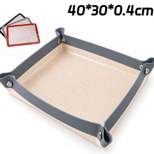 2 in 1 Silicone Baking Mat With Buttons Leak Resistant Non Stick Oven Baking Liner For Bread Chicken Pastries