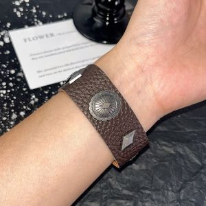 European and American punk fashion retro leather bracelet subcultural personality adjustable bracelet exquisite versatile jewelry