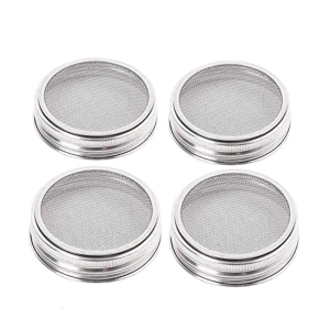 4 mắt lưới inox nắp hạt giống cái/bộ cho hũ Mason miệng rộng