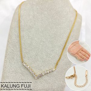 Kalung Fuji Permata Titanium Anti Karat Aksesoris Fashion Korea