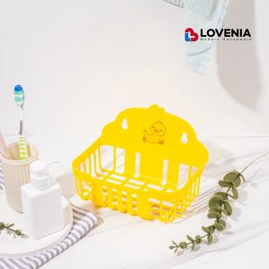 Rak Penyimpanan Sabun BabyDuck Lovenia Warna Kuning - Holder Gantung Toilet Kamar Mandi Anti Air
