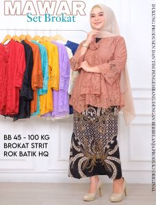 SETELAN WANITA BROKAT MAWAR UNTUK BB 45 SAMPAI 70 KG REAL PICT