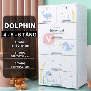 Tủ Đựng Đồ Cho Bé V-BABY T2S Nhiều Ngăn Tiện Lợi Họa Tiết Xinh Xắn Cho Bé
