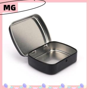 【Magical House】[New Hot Fashion] ชุดอุปกรณ์เอาชีวิตรอดกล่องเก็บของแบบฝาพับโลหะสีเงินสีดำว่างเปล่าขนาดเล็กสำหรับกุญแจลูกกวาด