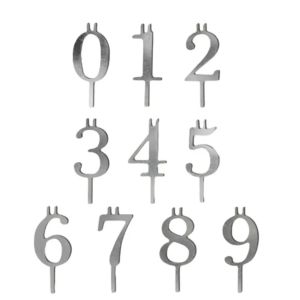 HUNIU Number 0-9 Number Birthday Candle Holder Reusable Stainless Steel Digital Birthday Candles Stand Candle Rack Versatile Cake Candlestick Birthday Celebration