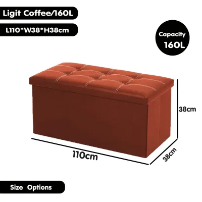 DR.STORAGE 110L/160L Large Capacity Storage Bench Foldable Storage Stool Storage Sofa Kerusi Simpan Barang Storage Chair Box Storage Storage Ottoman Bench