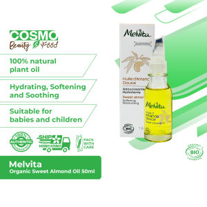 Melvita Organic Sweet Almond Oil 50ml [moisturising/soothing face & body oil suitable for all skin types.]