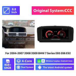 Seicane 8.8inch Android 10.0 IPS touchscreen 4+64G Car Gps Multimedia Video Radio player for 2004 2005 2006 2007 2008 2009 BMW 7 Series E65 E66 E92 CCC System support Carplay Bluetooth WIFI