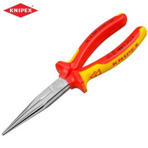 KNIPEX 26 16 200 VDE 1000V Insulated Snipe Nose Pliers 200mm Original Germany Heavy Duty Long Needle Nose Stork Beak Wire Side Cutter Tool