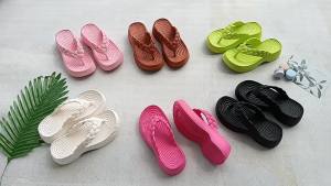 [Free Shipping] Rope-Textured EVA Flip-Flops For Women Suitable For Beach Travel Tropical Style Wedge Heel Thick-Soled