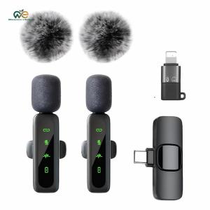 Mini Lapel Microphones with Noise Reduction 2-in-1 Plug-Play Lapel Clip-On Mic Wireless Mini Microphone for Streaming Vlogging Voice Recording [Winnereco Lifestyle]
