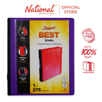 Seagull Ring Binder 3r BCP10 A4 1inches Dtype PP Cover With Front Pocket Violet - Files & Folders