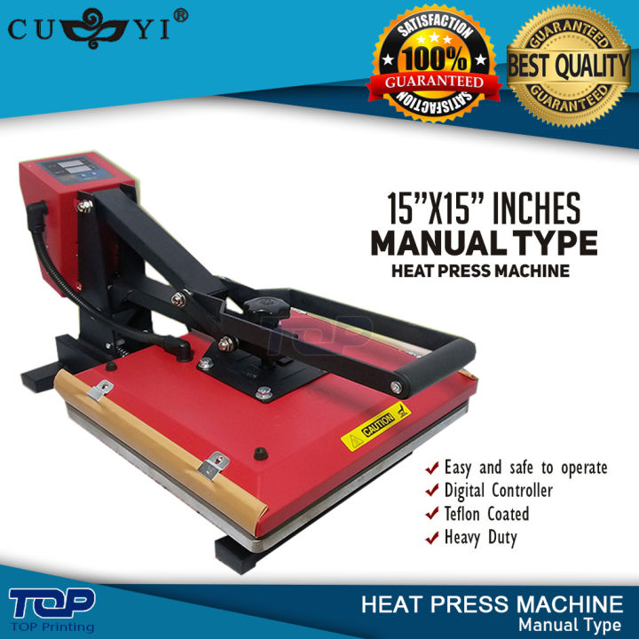 CUYI Heat Press Machine A4 15x15 Inches Heavy Duty Red Heatpress machine