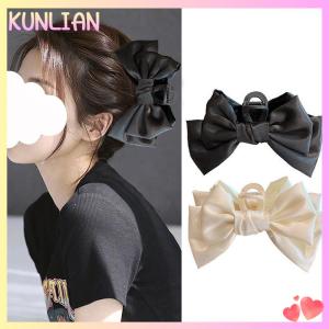 [KUNLIAN] Fashion Big Bow Hair Claw Clips For Women Hairclips Girls Large Hair Crab Black Hair Clamp White Hairpins Hair Accessorie