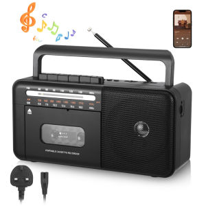 🚚 Local Delivery🚚Cassette Player Bluetooth Boombox Radio AM/FM/SW Cassette Tape Player/Recorder With Big Speaker And Earphone Jack Support USB/TF Card Portable Radio Cassette Player Mains And Ba-ttery