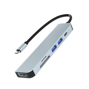 6 in 1 USB C HUB Type C to HDMI 4K High Speed USB 3.0 Port SD TF Card Reader For Laptop PC