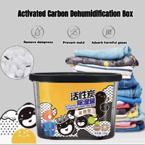 Home Activated Carbon Dehumidifier Box 230g Moisture Absorber for Cabinet Closet Storage Room Use