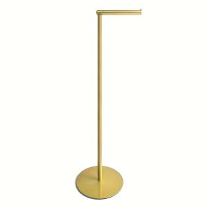 FOUNDTWO Rust-Proof Freestanding Toilet Paper Holder Single Pole Non-slip Bathroom Tissue Rack Anti-Corrosion Stable Base Stainless Steel Paper Roll Stand Bathroom Use
