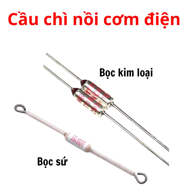 Cầu chì nồi cơm điện, cầu chì nhiệt 10A 185 độ, kim loại dài 6,3cm, bọc ...