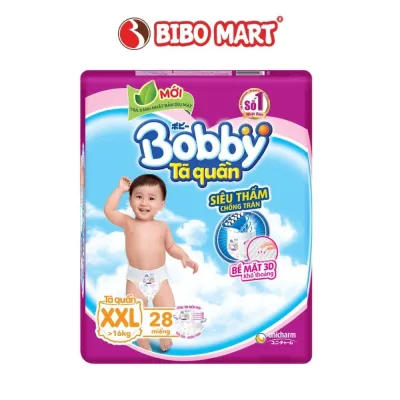 Bỉm Bobby Quần Thấm Hút Tốt Cho Bé Size M40/L36/XL32/XXL28/XXXL 24 Mặc Êm Khô Thoáng - Bibomart