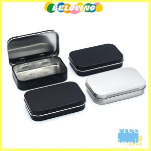 Beloving Flash Sale กล่องดีบุกขนาดเล็กที่ว่างเปล่าทรงสี่เหลี่ยมผืนผ้าโลหะกล่องใส่ลูกกวาดแบบกดภาชนะบรรจุแบบมีบานพับกล่องเก็บของขนาดเล็ก