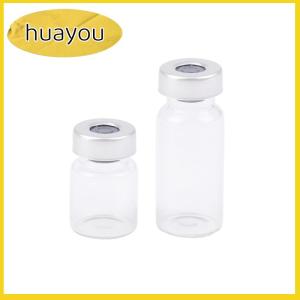 huayou ขวดแก้วใสพร้อมช่องฉีดด้วยตัวเองขนาด5 10 20มล. 10แพ็ค