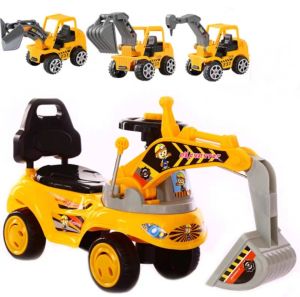 Childrens excavator can sit and ride toy engineering vehicle large music scooter excavator new