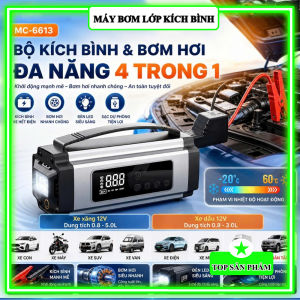 Máy bơm lốp kích bình MC-6613 Bộ kích bình & bơm hơi đa năng 4 trong 1 Khởi động máy nén - Bơm hơi nhanh chóng - An toàn tuyệt đối