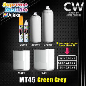 2K Paint AIKKA MT45 Green Grey SUPREME METALLIC Color Car Motor Paint DIY Aerosol Spray Bottle Cat Bancuh Kereta 车漆