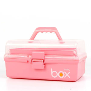 Foldable 2 Layer Multipurpose Art Craft Organizer Portable Medicine Storage Kit Tackle Box