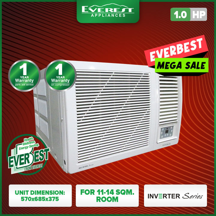EVEREST Window Type Inverter Aircon with Fresh Air Lever