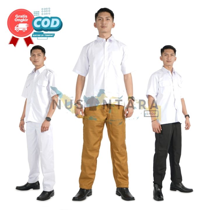 Seragam Pns Putih, Setelan Pdh Pns Kemeja & Celana Keki, Baju Pns Pria