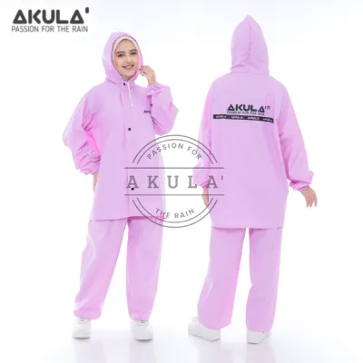 AKULA JAS HUJAN DEWASA SETELAN BAJU CELANA BAHAN PVC 025 ANTI REMBES