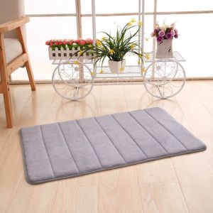 Bathroom Bath Mat Kitchen Floor Carpet Water Absorption Shaggy Memory Foam Bathroom Mat Kitchen Floor Mat
