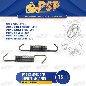 Per Kampas Rem Belakang Jupiter MX / Mio (Set Isi 2) - Pir Kampas Sepatu Rem Yamaha Mio J Vega ZR