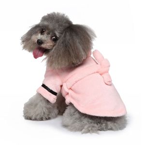 MILDPETAL Soft Dog Bathrobe Absorbent Quick-drying Pet Bath Towels Cute Nightwear Puppy Robe for Small Large Dog