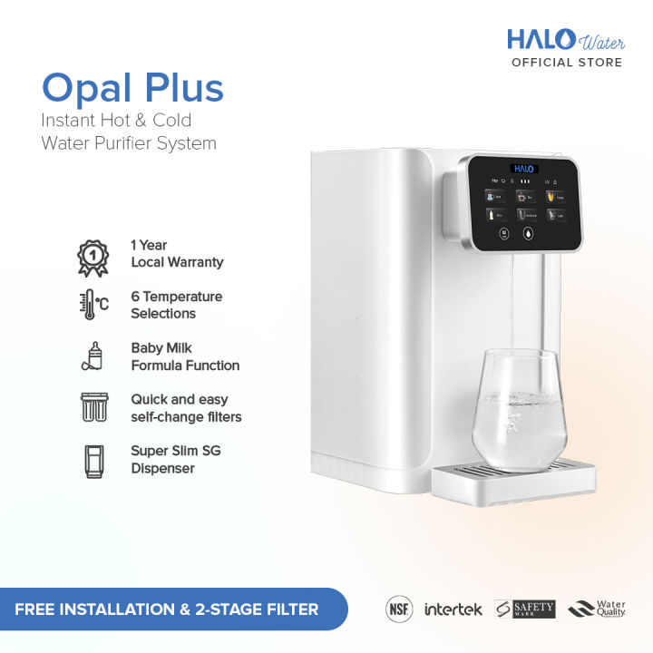 🍉 HALO Opal Plus Water Purifier | Tankless | Instant Hot and Cold Water Dispenser | UV Sterilization System with 2 Stage Filtration 🍉