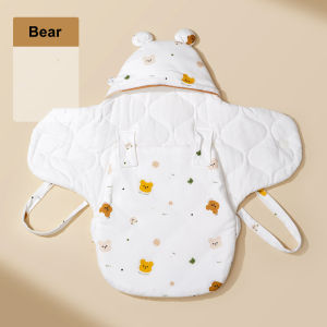 ผ้าห่อตัวทารกแรกเกิดเด็กหญิงเด็กชายกันเตะมีฮู้ดอุปกรณ์สำหรับถุงนอนสำหรับเด็กผ้าฝ้ายล้วนลายการ์ตูน