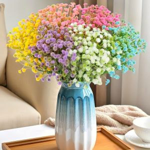 NEXTYOO 10 Bunch Nhựa Hoa giả Gypsophila 29cm 7 màu sắc Bó hoa giả tự làm Trang trí đám cưới ngoài trời Trang trí tiệc ngoài trời/