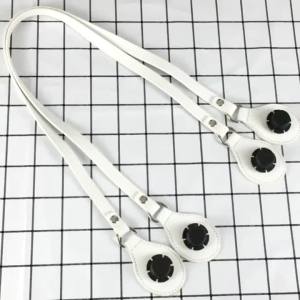 New Arrival Tanqu Long Edge Painting Handles Faux Leather Flat PU Belt Drop End with Silver Rivet for OBag for EVA O Bag Body2026