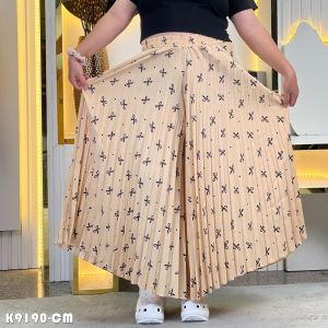 กางเกงพลีท ขาบาน งานสวยตรงปก เย็บดีทรงสวย ผ้าดี ใส่สบายไม่ร้อน ไม่คัด พลีทแน่น ผ้าเกรดดี สาวอวบใส่ได้สินค้าพร้อมส่งในไทย K9190