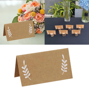 Wedding Name Place Cards 50pcs Brown Name Cards for Table Setting Kraft Paper Place Wedding for Birthday Dinner