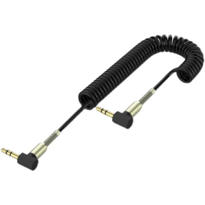 Coiled 3.5mm Car AUXs Sound Cable Adapter Wire Line to 3.5mm Male Speaker Cable for Car
